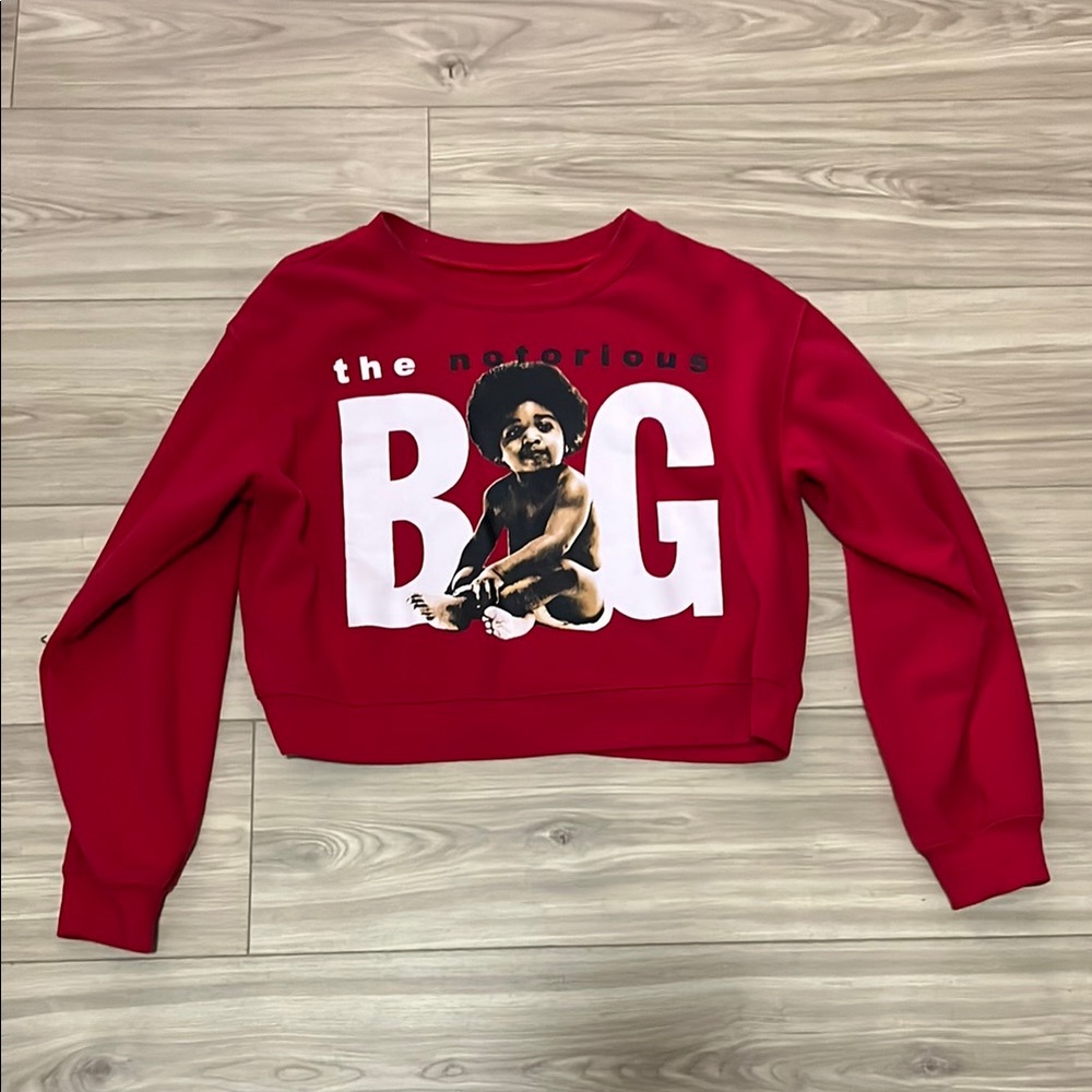 Red Notorious B.I.G. Graphic Sweatshirt